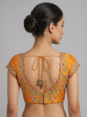 Orange Hand Embroidered Blouse