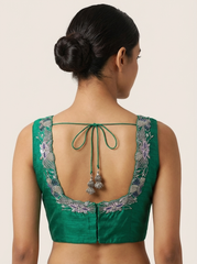 Green Hand Embroidered Blouse