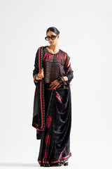 Varya saree with croptop- Black