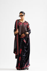 Varya saree with croptop_ Black