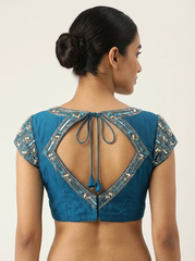 Blue Hand Embroidered Blouse