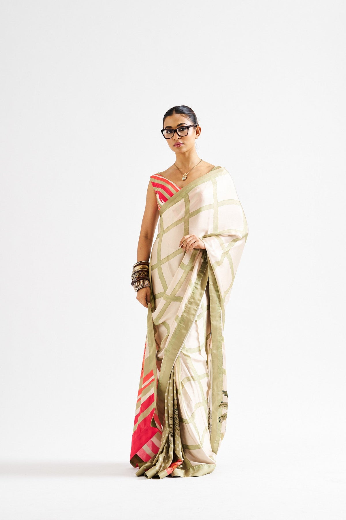 Elena saree set- Light green