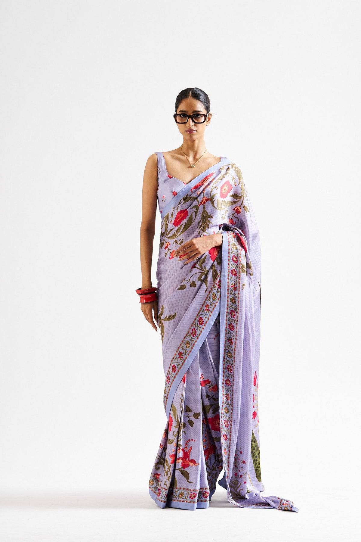 Agata saree set - peri blue