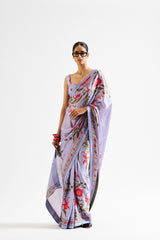 Agata saree set - peri blue