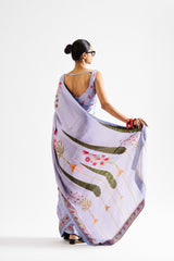 Agata saree set - peri blue