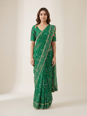 Jenny Green Saree with Blouse