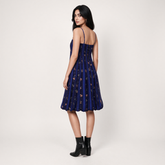 Olga short dress - Navy Blue