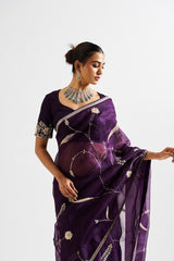 Alana Saree Set - Wine