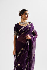 Alana Saree Set - Wine