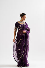 Alana Saree Set - Wine