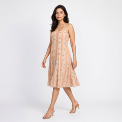Olga short dress - Peach