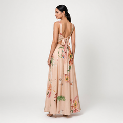 Riley drape dress - Peach
