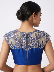 Blue Hand Embroidered Blouse