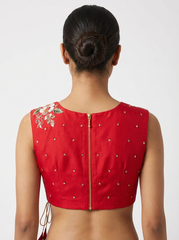 Red Hand Embroidered Blouse