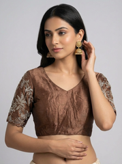 Copper Hand Embroidered Blouse