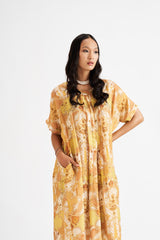 Alana-Yellow Relaxed Abstract Allover Kurta Set