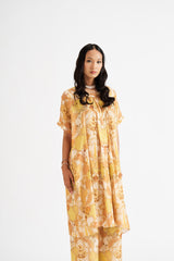 Alana-Yellow Relaxed Abstract Allover Kurta Set