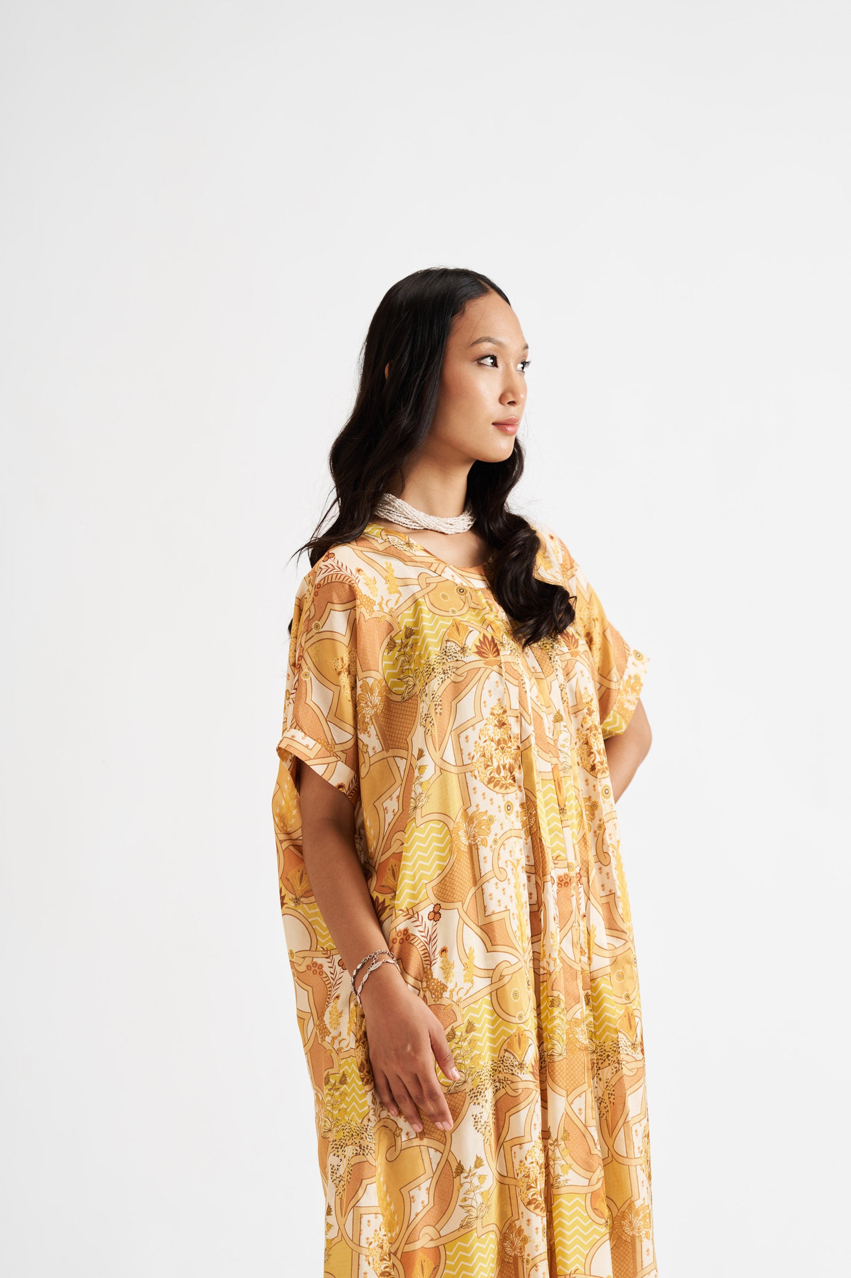 Alana-Yellow Relaxed Abstract Allover Kurta Set