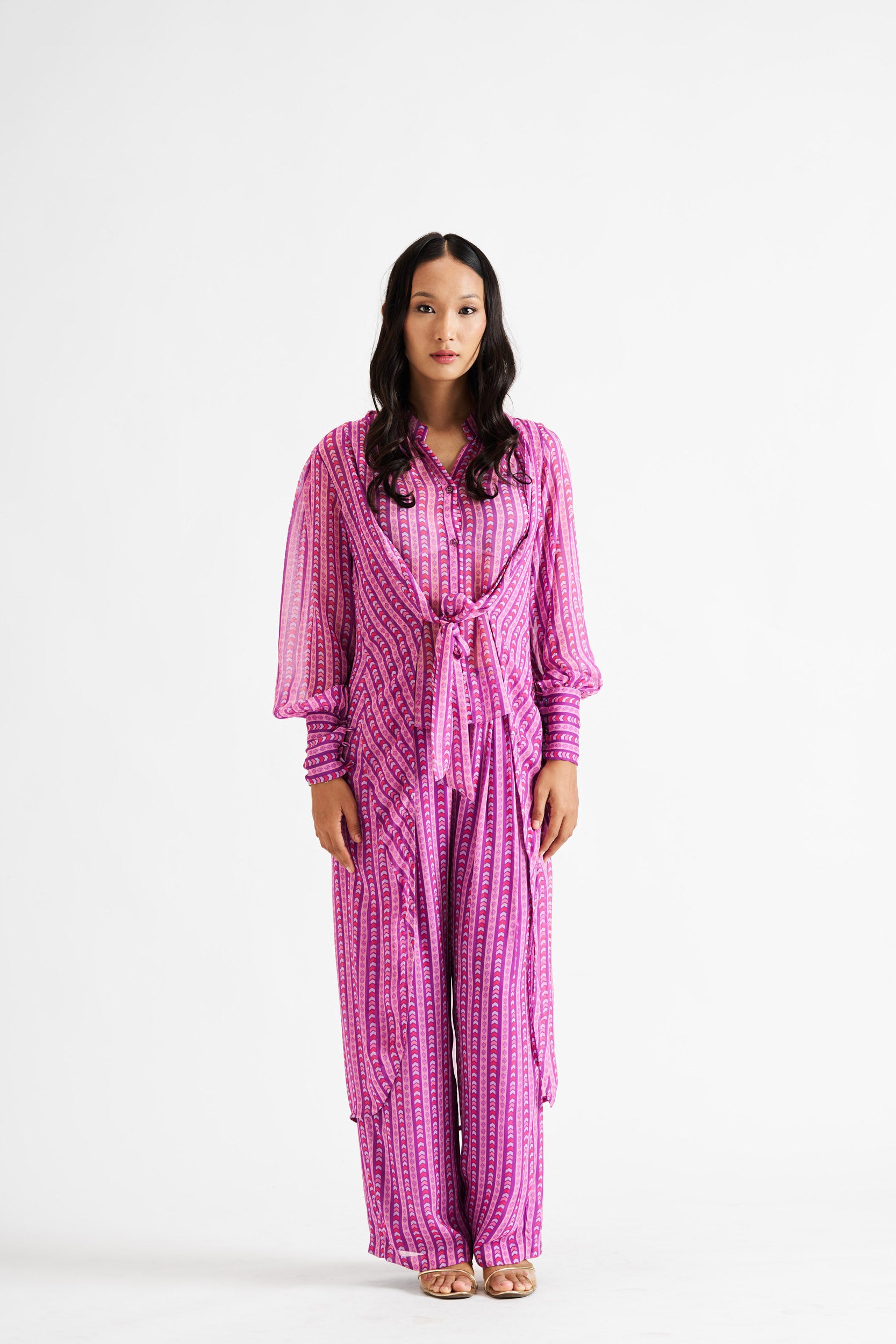 Tala-Purple Lines Shirt Kurta Set