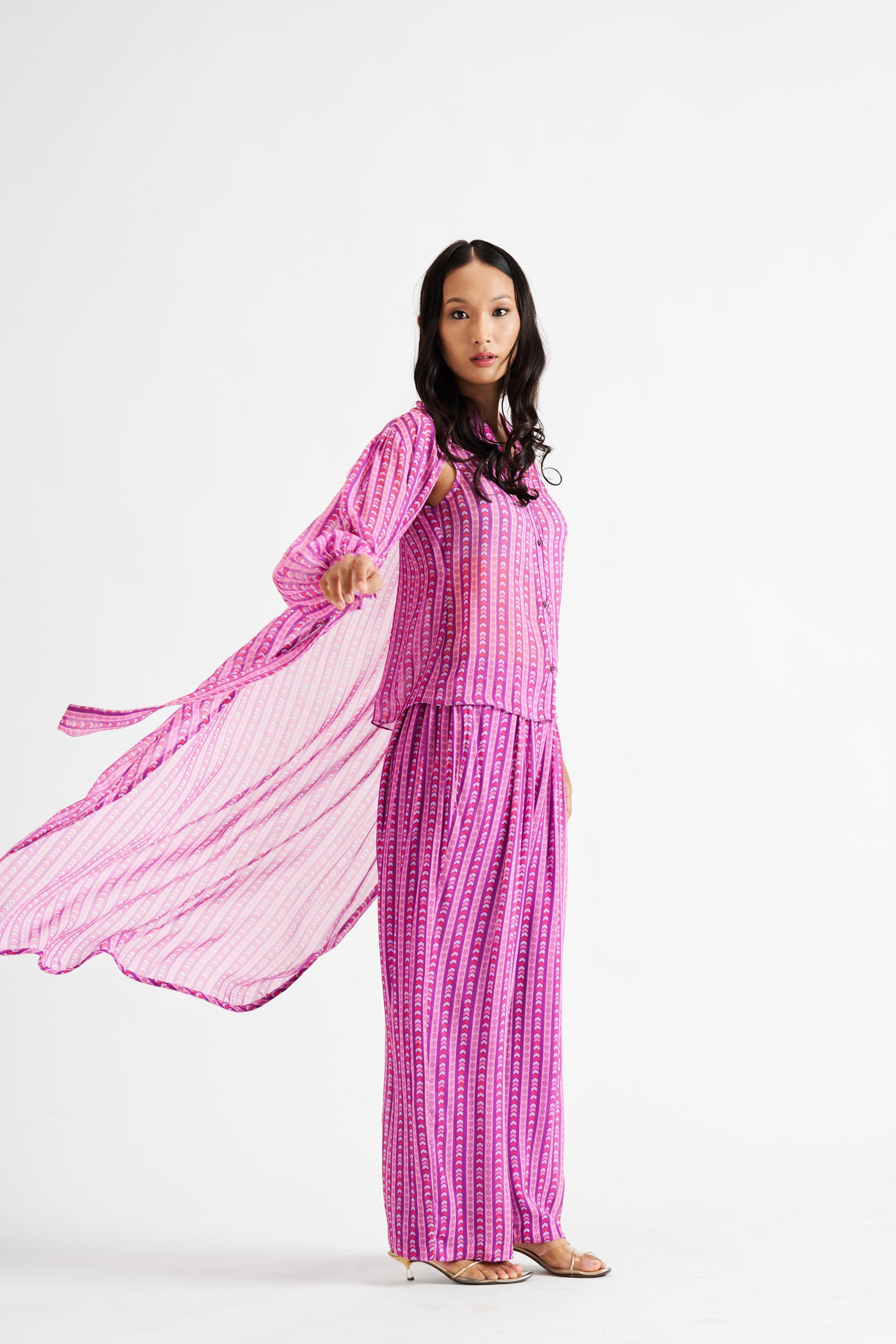 Tala-Purple Lines Shirt Kurta Set