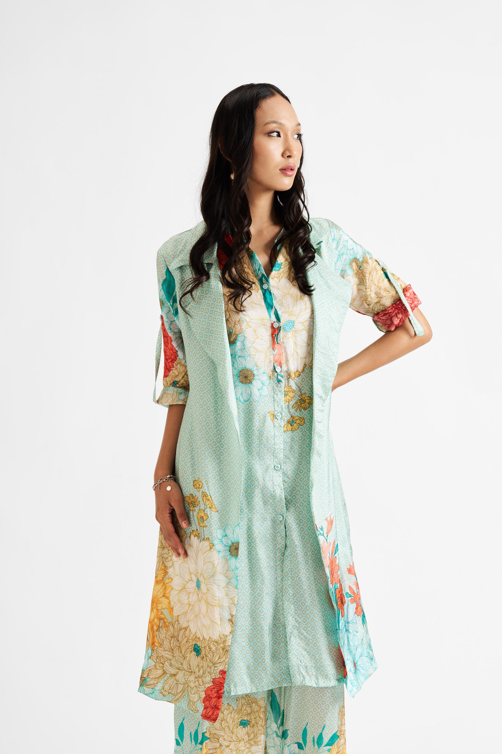 Mauly - Light Green Kurta Jacket Set