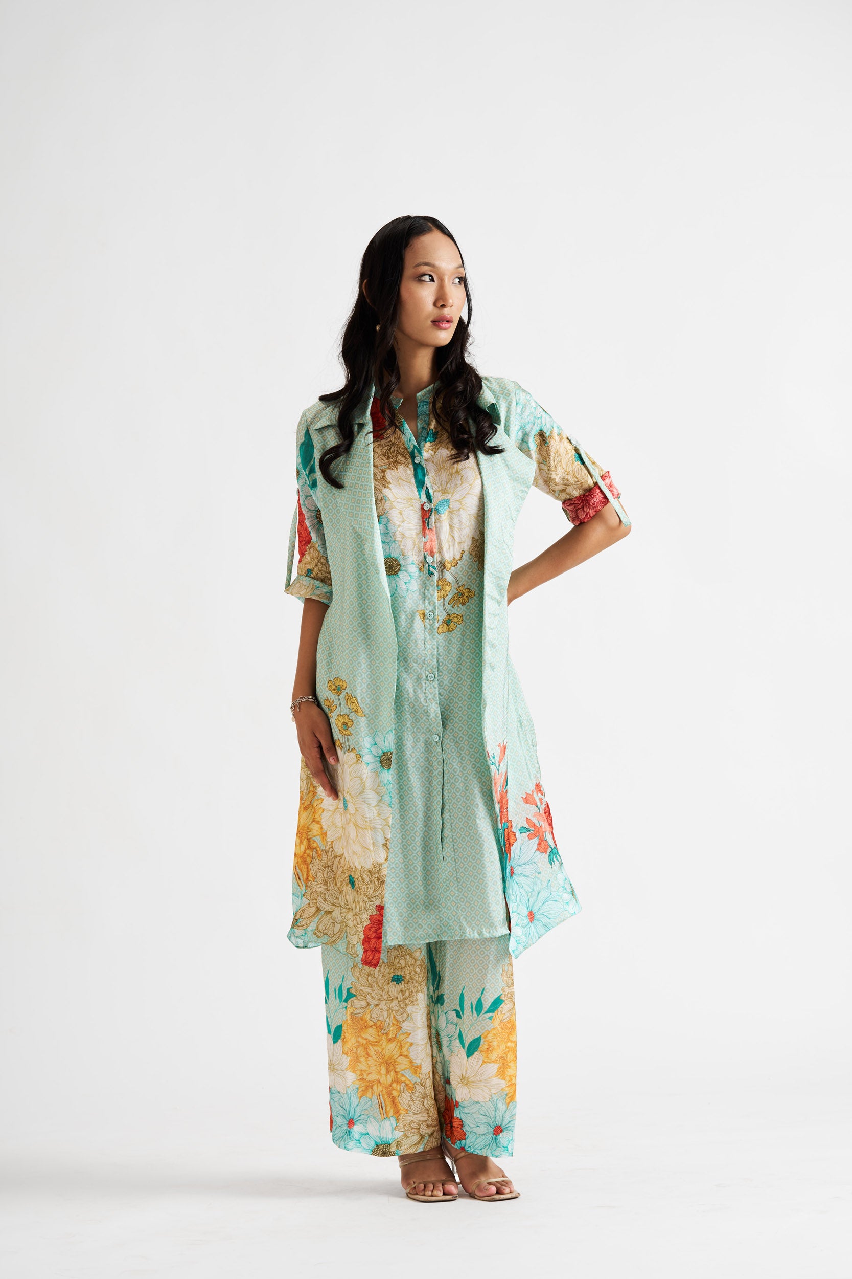 Mauly - Light Green Kurta Jacket Set