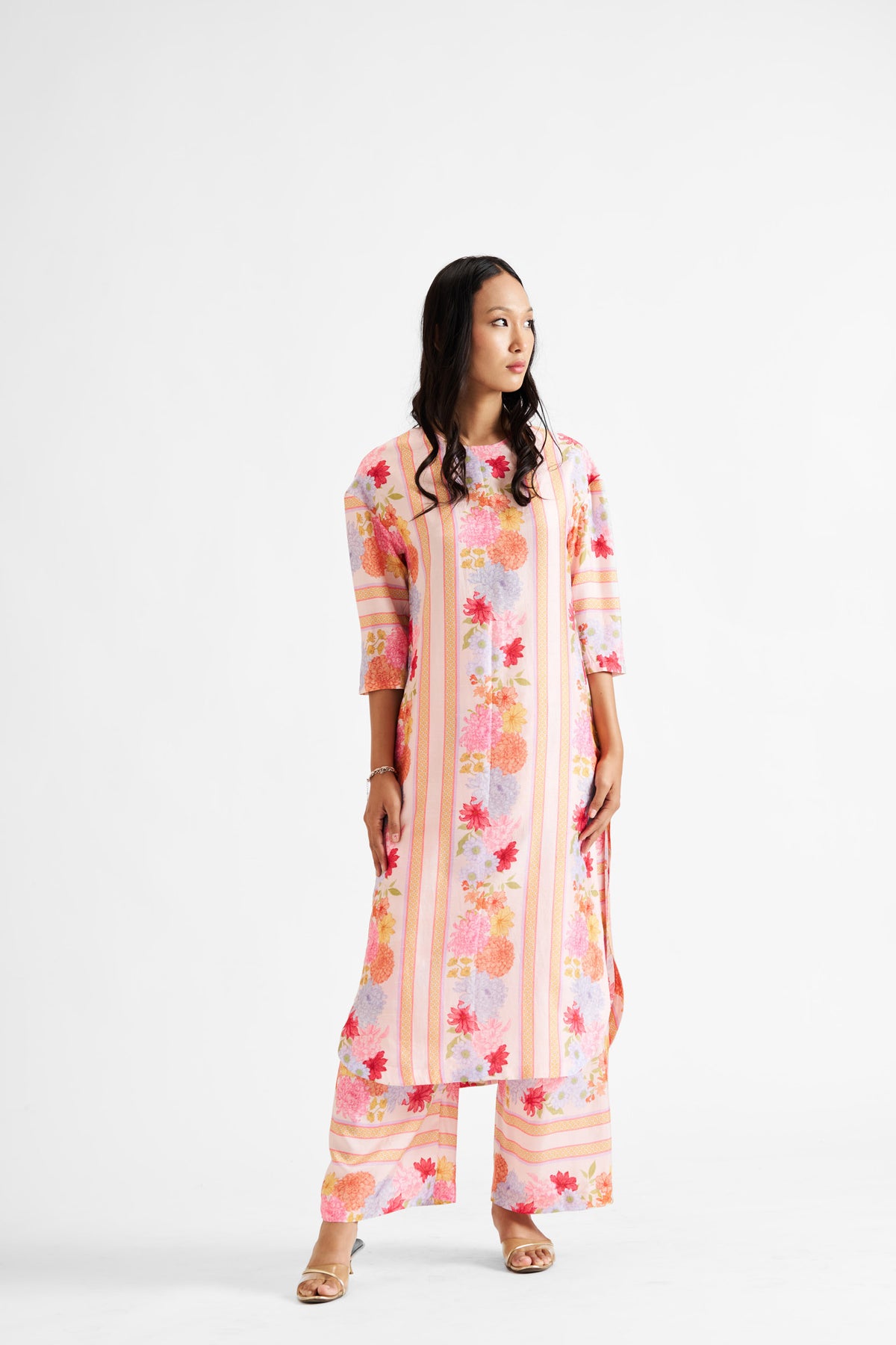 Tiana-Pink Lines Kurta Set