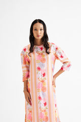 Tiana-Pink Lines Kurta Set