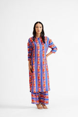 Lavanda -Blue Lines Kurta Set