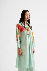 Nieve-Light Green Knife Pleats Kurta Set