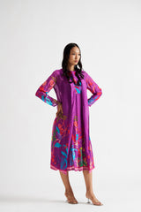 Valeria-Purple Floral Jacket Dress