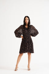 Black Ballon Sleeves Dress