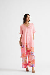 Yara-Pink Floral Kurta Set