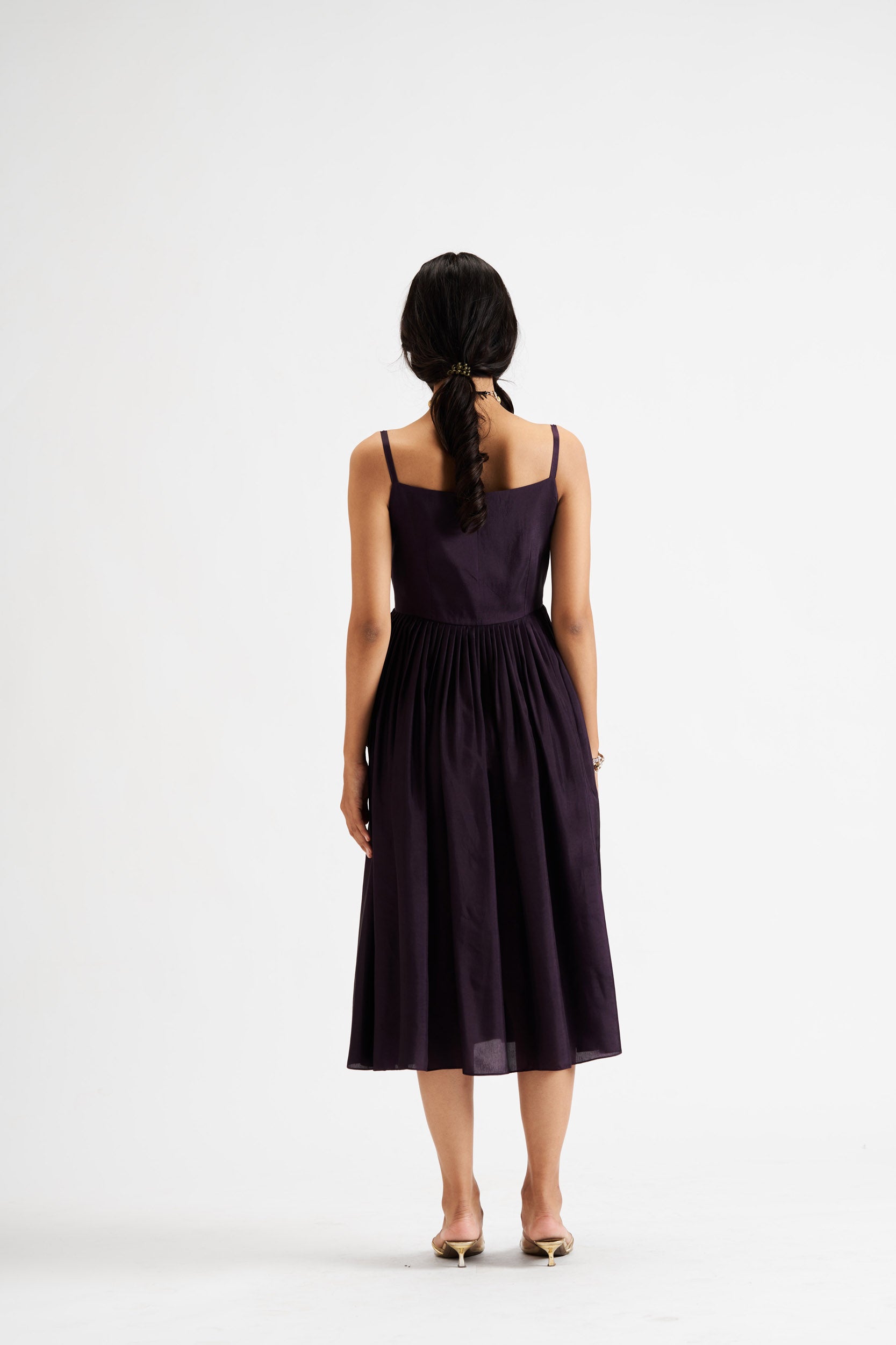 Noya- solid violet wrap dress