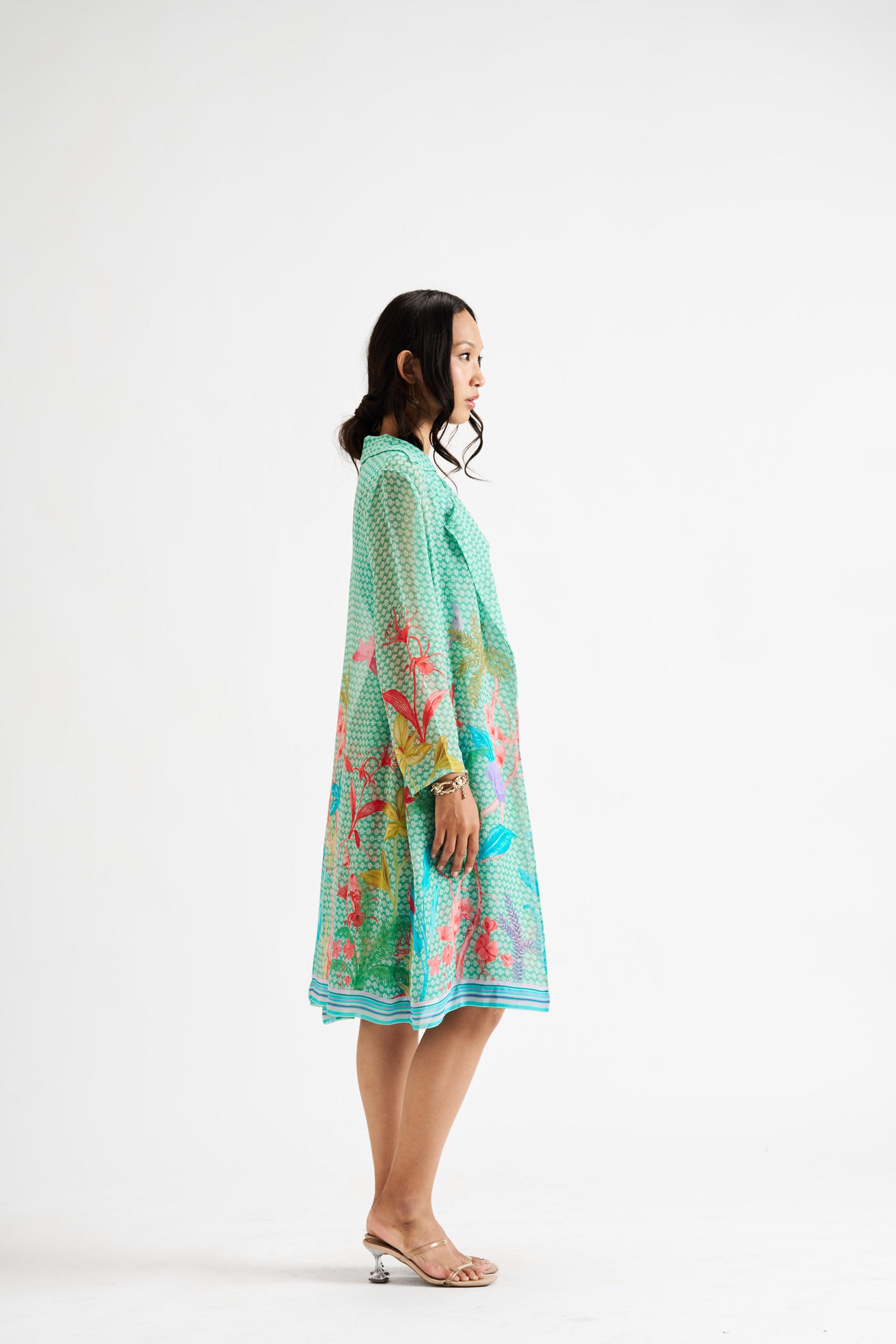 Evana-Green Short Jacket Dress