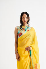 Jwala Saree with Blouse - Yellow