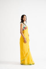 Jwala Saree with Blouse - Yellow