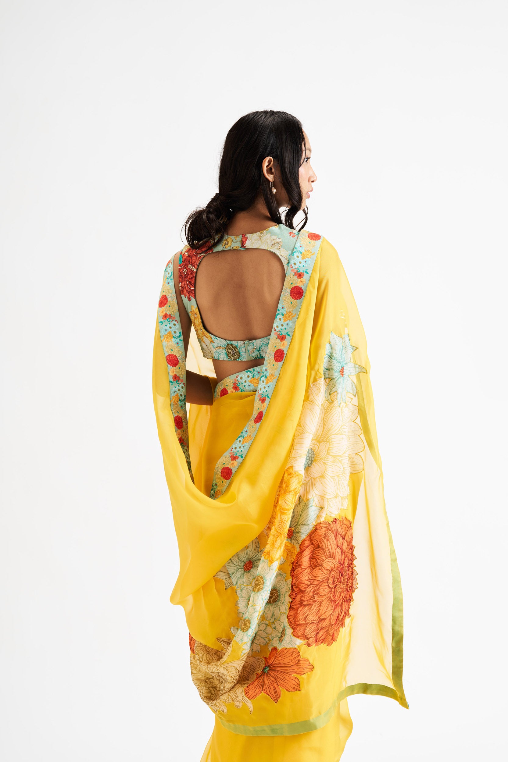 Jwala Saree with Blouse - Yellow