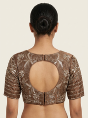 Copperish Brown Hand Embroidered Blouse