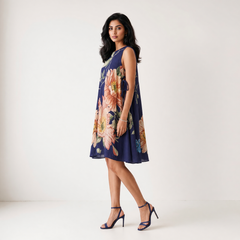 Anne short dress - Navy Blue
