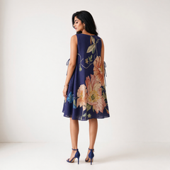 Anne short dress - Navy Blue
