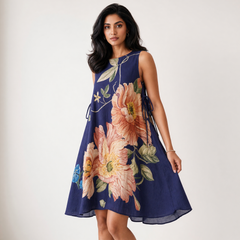 Anne short dress - Navy Blue