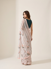 Perla Saree Set- Blush Pink