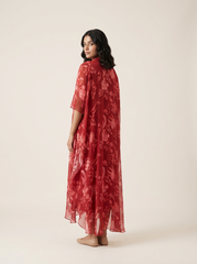 Lia Drape Dress- Maroon