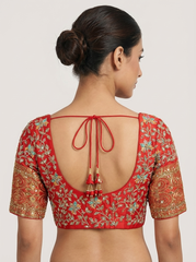 Red Hand Embroidered Blouse