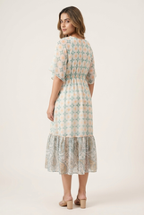 Mia Dress- Ivory&Green