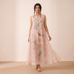 Sofia Organza Dress- Peach
