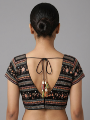 Black Floral Highlighted Blouse