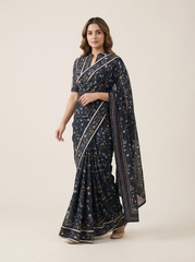 Kaia Black Saree with Blouse