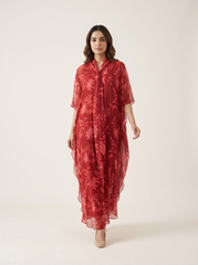 Lia Drape Dress- Maroon